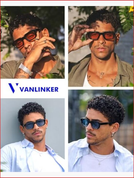 Retro Chunky Rectangle Sunglasses with UV400 Protection main image 4